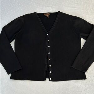 Classic vintage Black Button-Up 100% cotton Cardigan